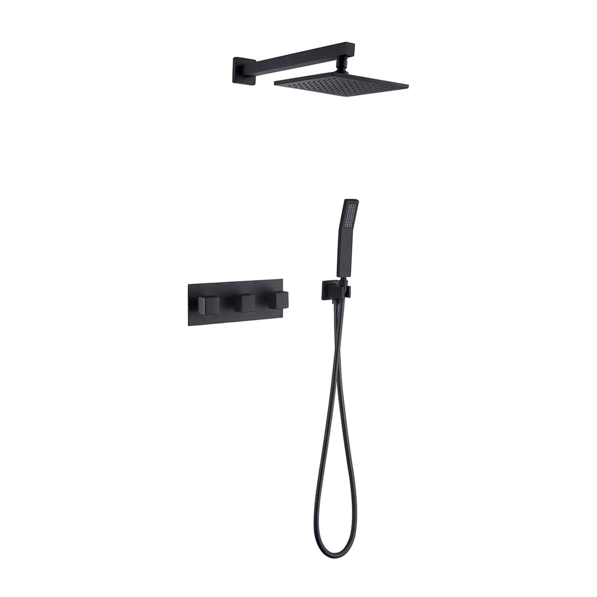 Black Shower System with Rough-In Valve K26988