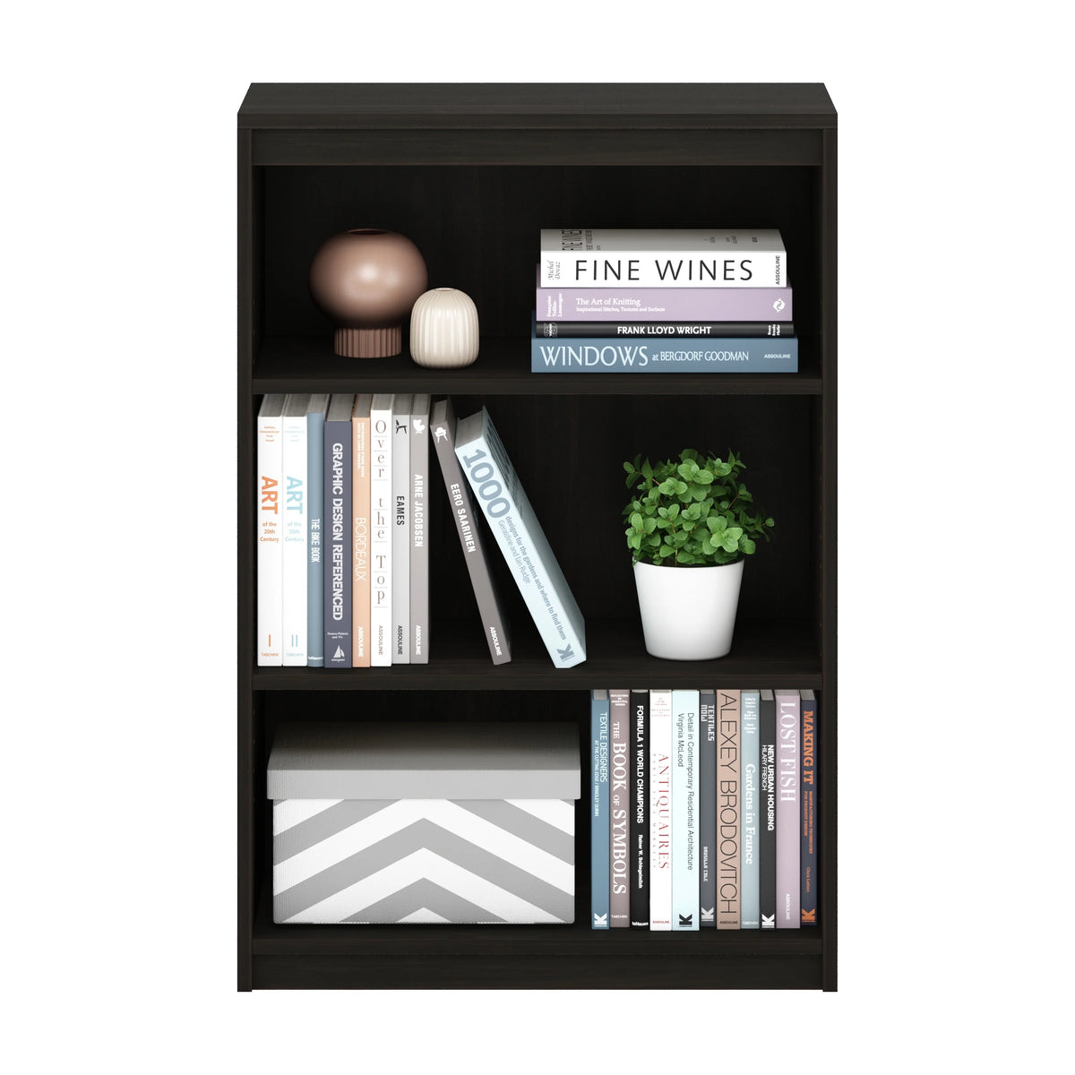 3-Tier Bookcase with Adjustable Shelves J5057