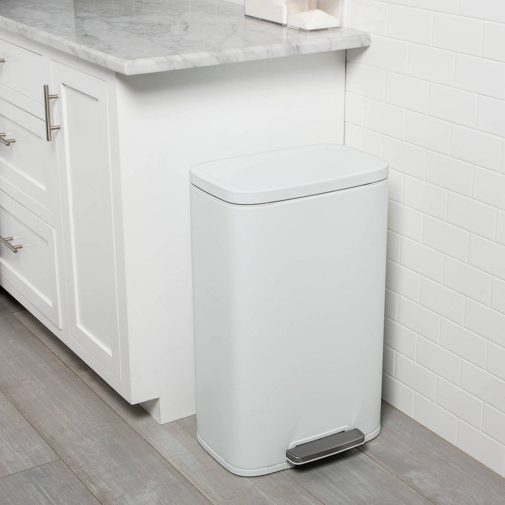 45L Rectangle Step Trash Can White T906