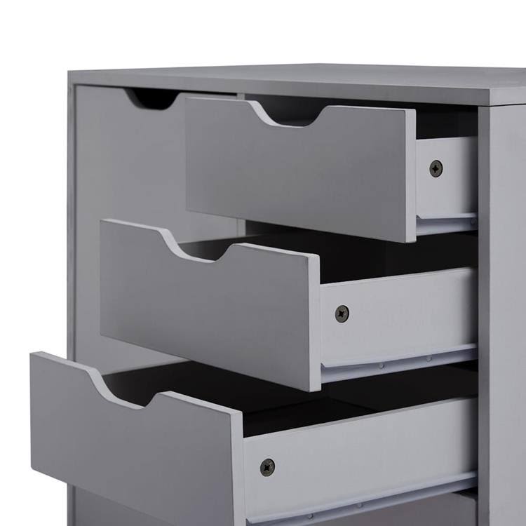 Gray 5-Drawer Office Storage Cabinet with Shelves V28491