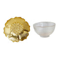 Glass Tea Cup Alloy Saucer Set Y73938
