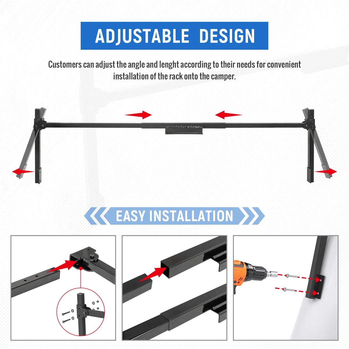 Iron Heavy Duty Truck Ladder Rack F104344