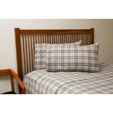 Orange Flannel Plaid Sheet Set X993