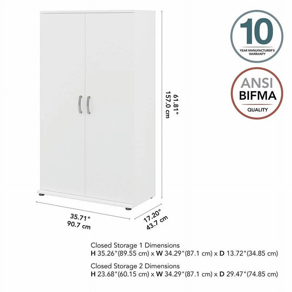 Tall White Linen Cabinet with Doors Z85543
