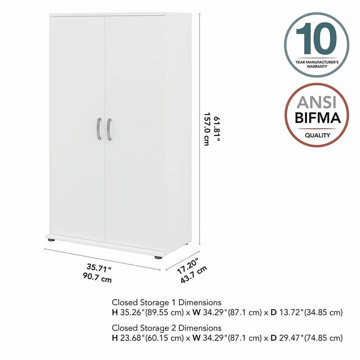 Tall White Linen Cabinet with Doors Z85543