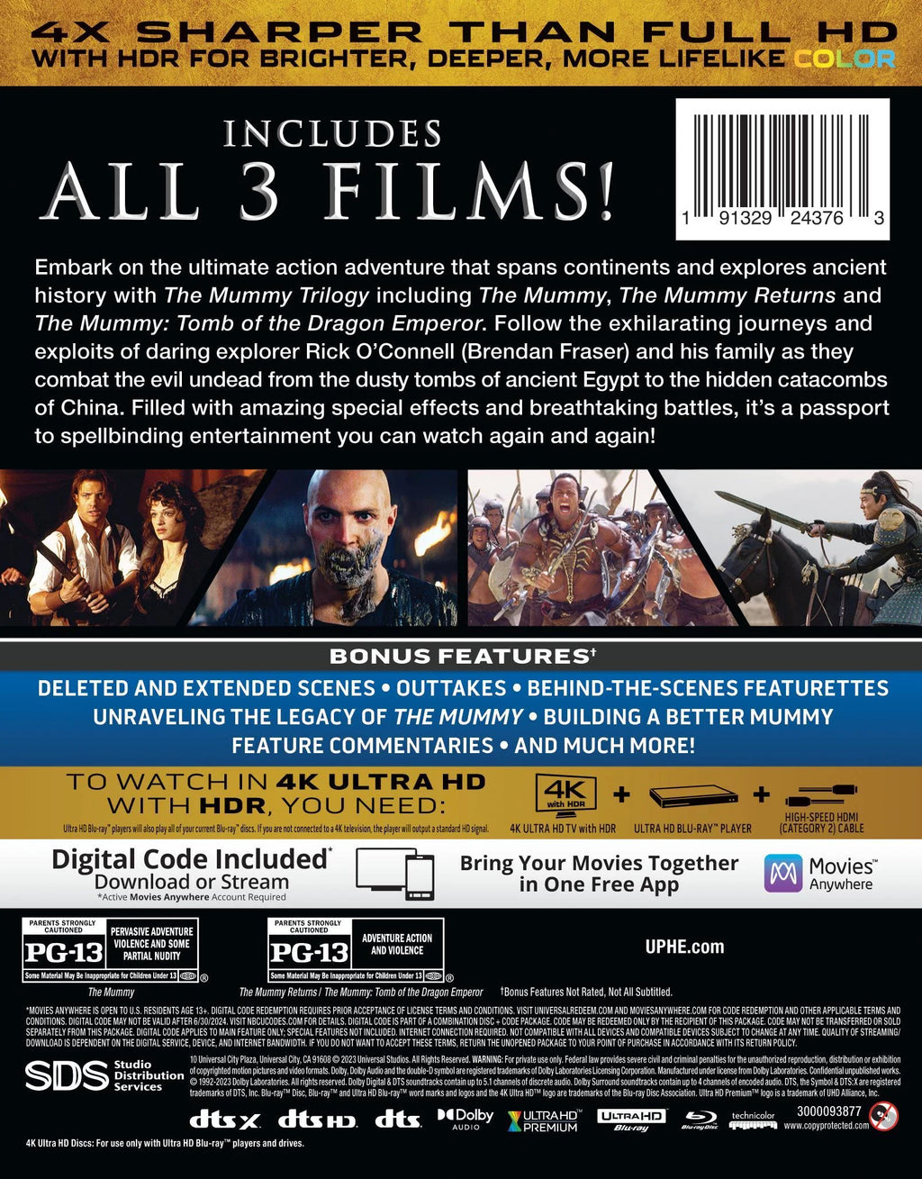 The Mummy Trilogy 4K Ultra HD + Blu-ray + Digital Copy V5701