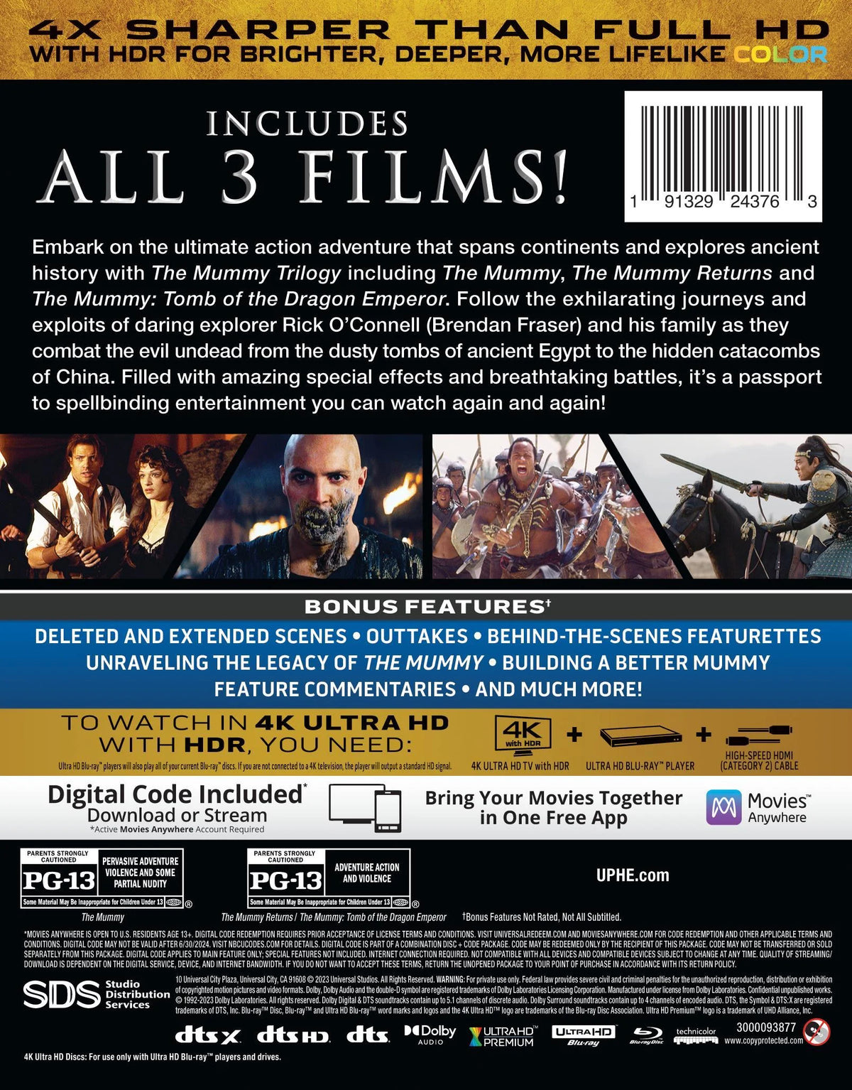 The Mummy Trilogy 4K Ultra HD + Blu-ray + Digital Copy V5701