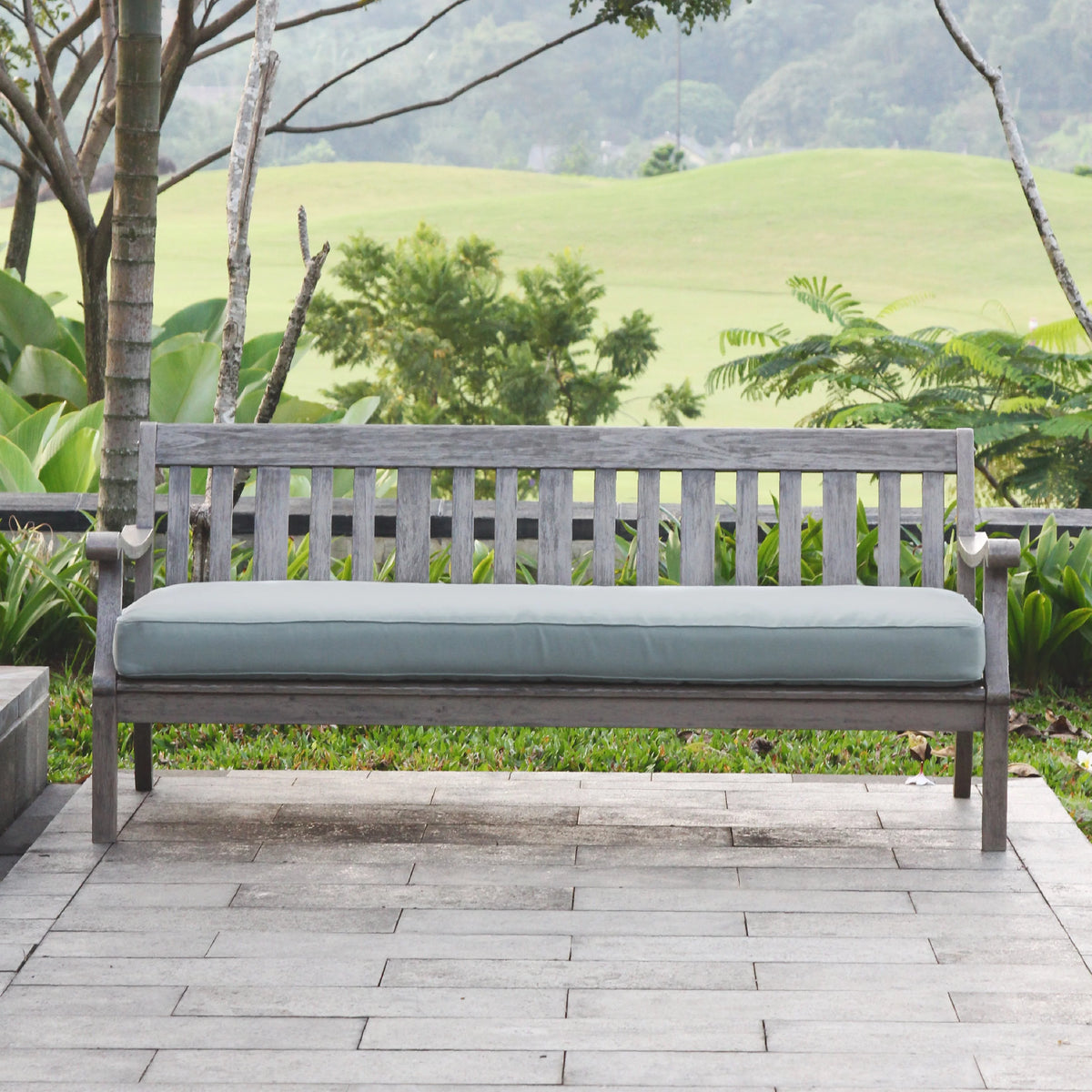 Wood Outdoor Sofa Daybed with Cushion Y4296