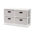 White Finished Wood 4-Basket Storage Unit K870