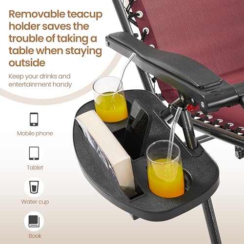 Black Zero Gravity Chair with Canopy and Cup Holder T173