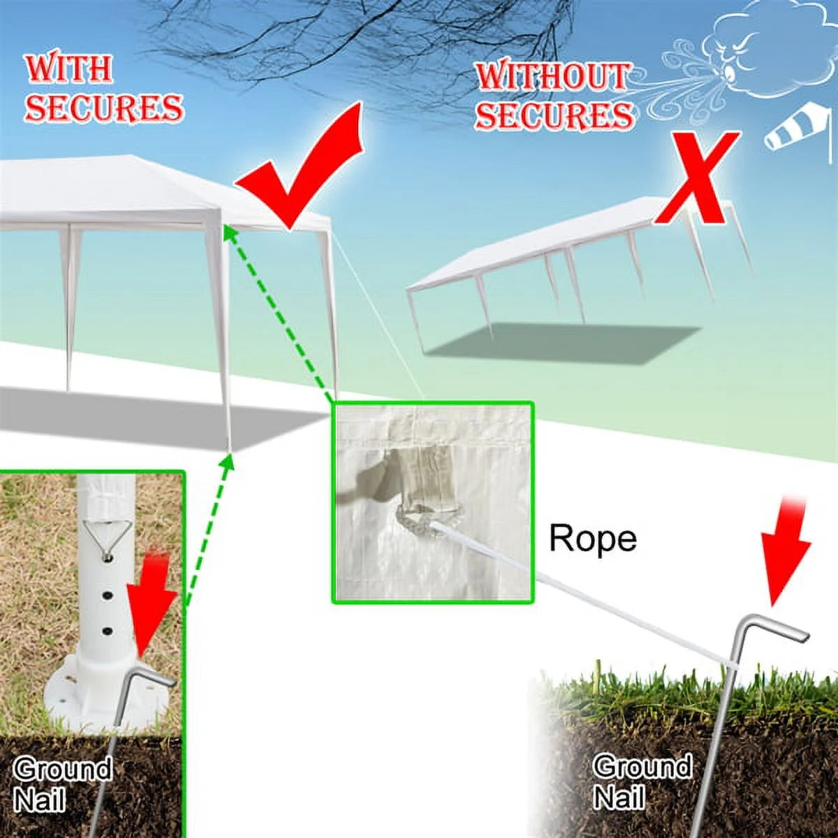 10'x30' Outdoor Canopy Tent with 8 Removable Sidewalls A393646
