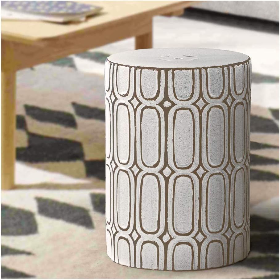 Orange Ceramic Garden Stool Side Table E7645