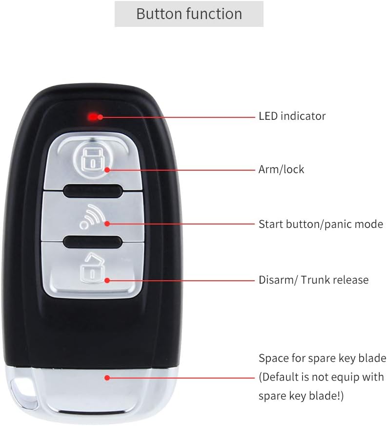 Passive Keyless Entry Car Alarm System Push Button Start Remote Start DC12V B1959
