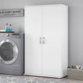 Tall White Linen Cabinet with Doors Z85543