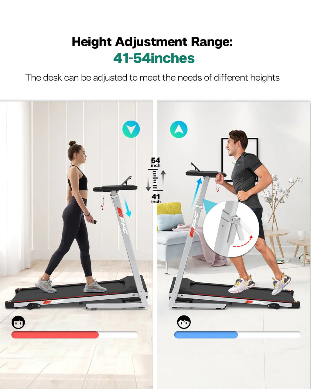 Folding Treadmill with Desk Electric Treadmill N586