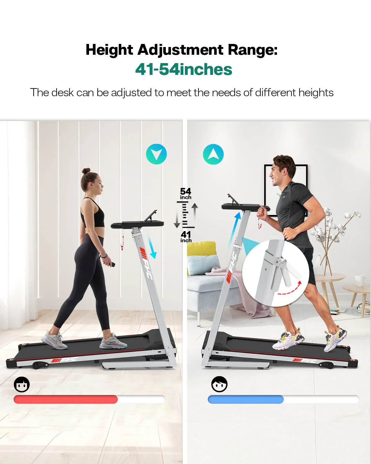 Folding Treadmill with Desk Electric Treadmill N586