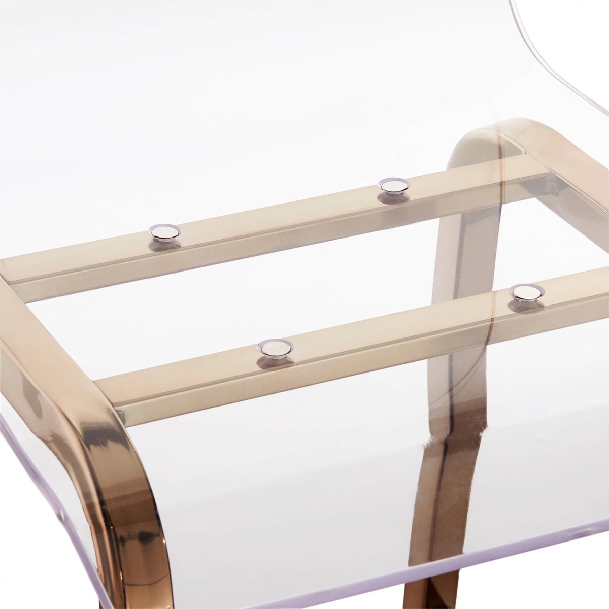 Acrylic and Champagne Gold Swivel Counter Height Stool Set of Two I661