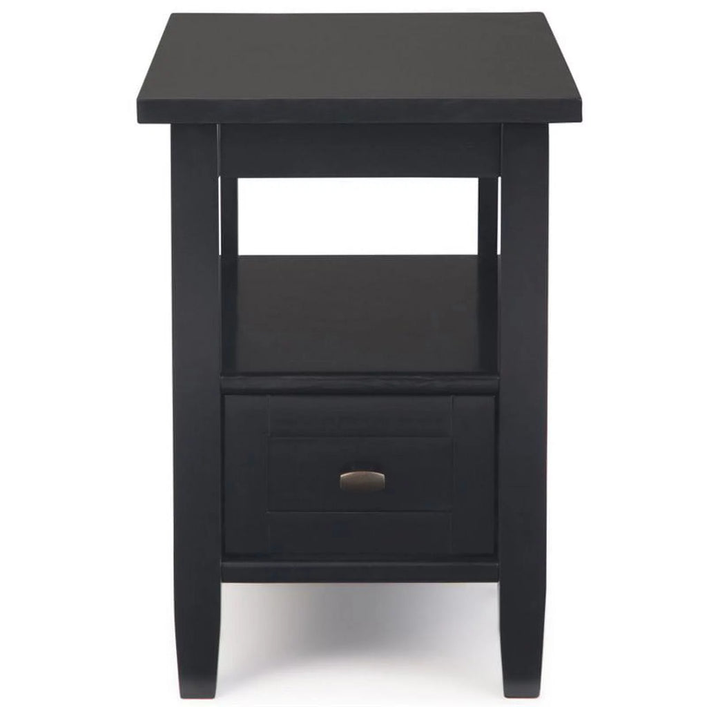 14" Black Wood Narrow Side Table Y379