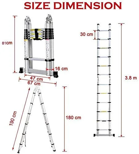 12.5FT Aluminum Telescoping Extension Ladder O80294