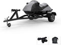 Gray/Black Weatherproof Jet Ski Cover with Trailer Straps and Storage Bag F290056