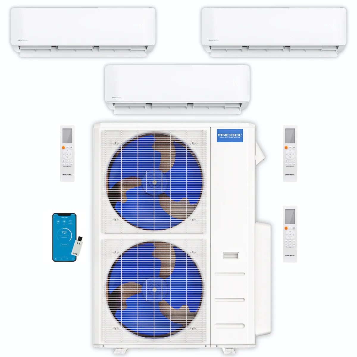 54,000 BTU 3 Zone Ductless Air Conditioner and Heat Pump J41282