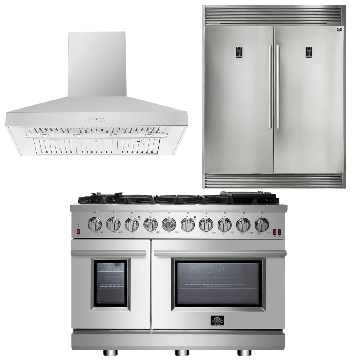 48 Gas Range, Range Hood, 60 Refrigerator K110