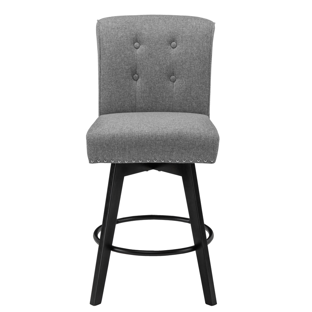 26" Swivel Counter Height Bar Stools Set of 2 Gray G957851