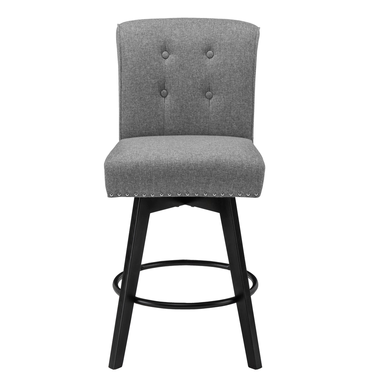 26" Swivel Counter Height Bar Stools Set of 2 Gray G957851