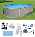 12-ft x 24-ft Oval 52-in Deep Metal Wall Swimming Pool K274173