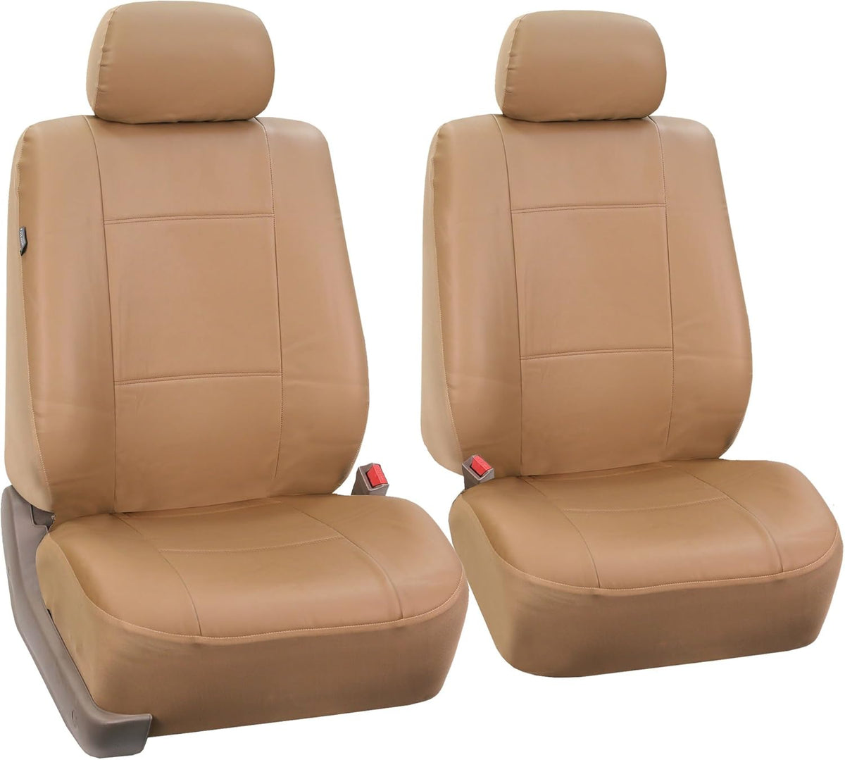 Black Faux Leather Automotive Seat Covers Set of 2 D92623