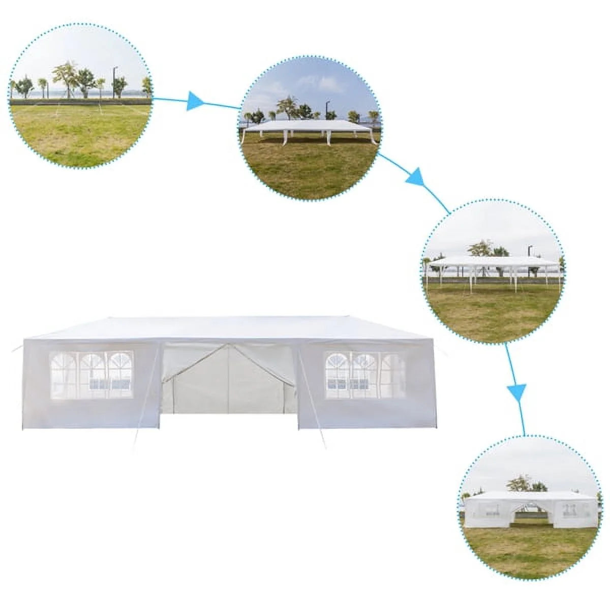 10'x30' Outdoor Canopy Tent with 8 Removable Sidewalls A393646