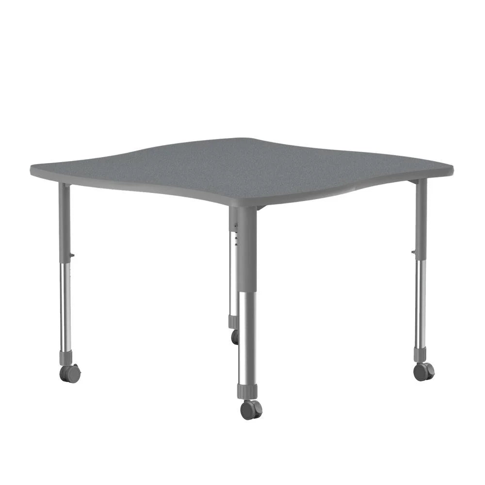 Commercial Laminate Top Desk with Casters 42x42" Gray L706989