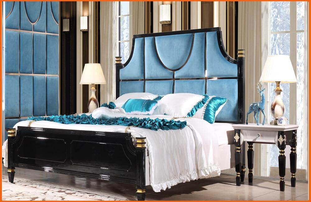 Bedroom Furniture Set, Bed, 2 Nightstand, Dresser, Wardrobe P2472