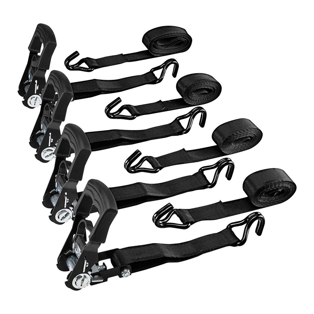 1000 lb. Capacity 1-1/2 in. x 10 ft. Ratcheting Tie-Down Straps, 4 Pack J98275