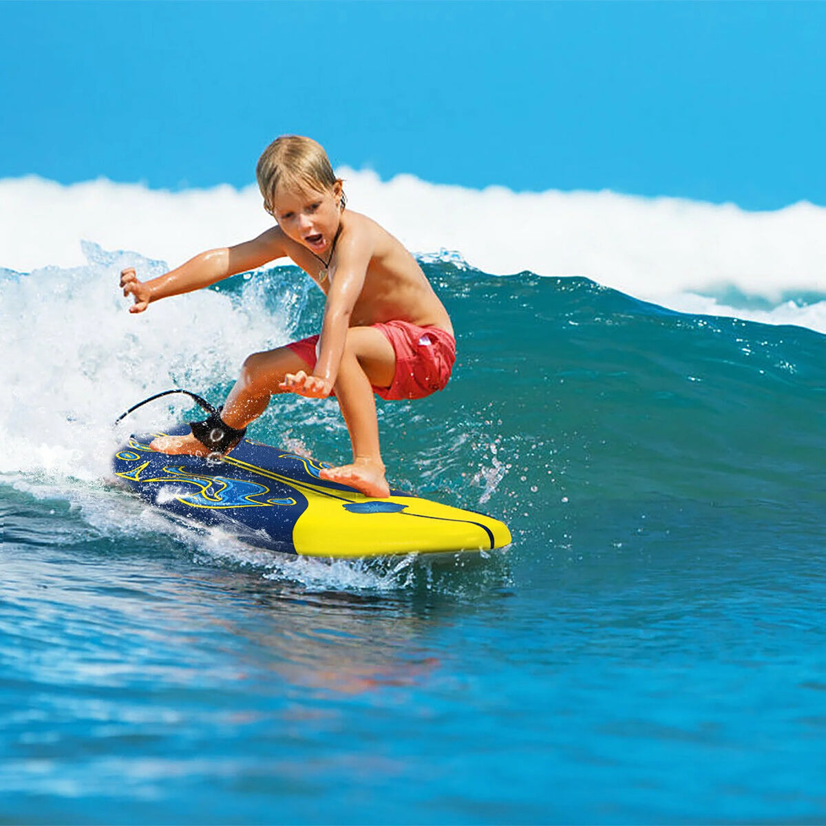 6' Foamie Body Surfing Board with 3 Fins & Leash O37640