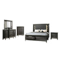 Gray 5 Piece Bedroom Set with Light up Headboard Eastern King V330