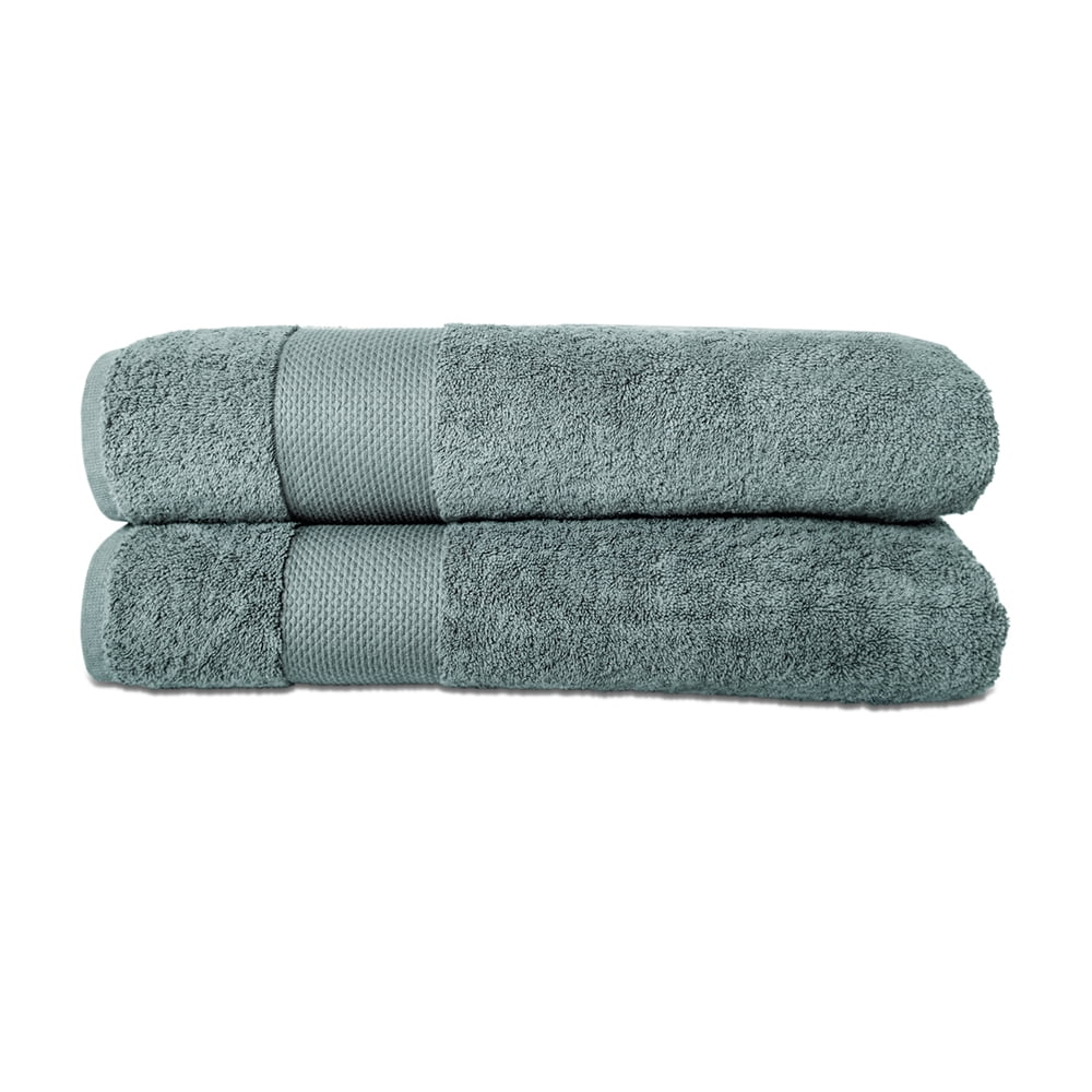 Bath Sheets Set of 2 Cotton Dark Green E641