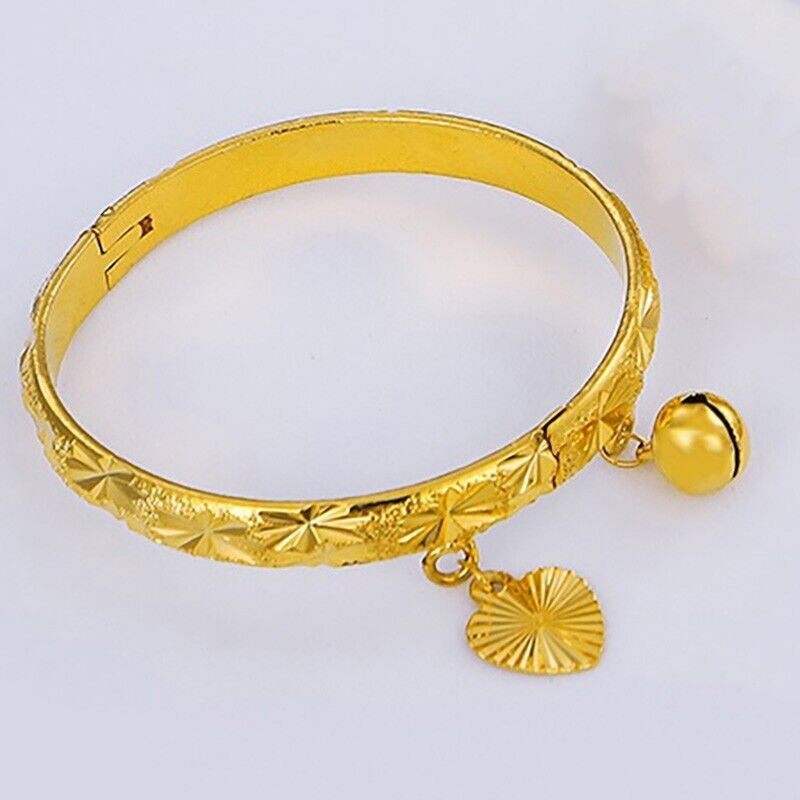 18k Gold Filled Sterling Silver Baby Bead Bell Bracelet X355768