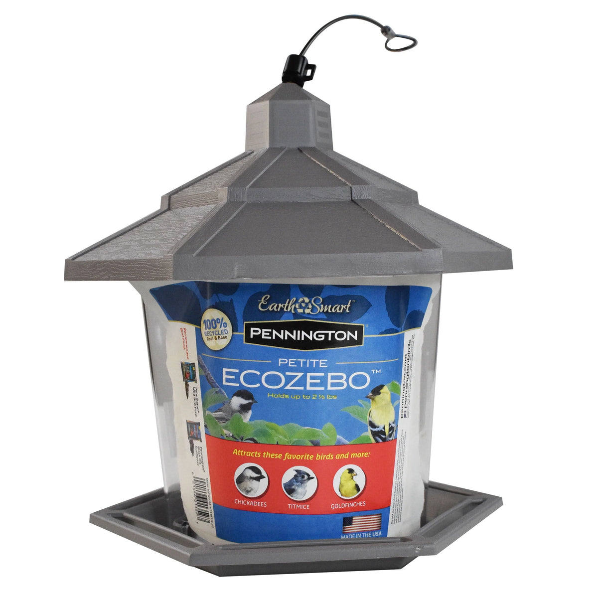 Gray Plastic 2.5 lb. Hopper Wild Bird Feeder F420242