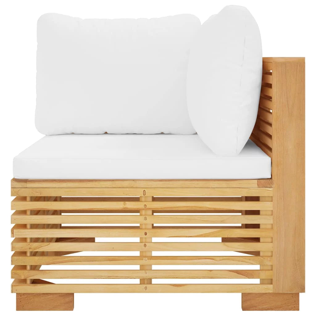 Teak Corner Sofa with Cushions L255