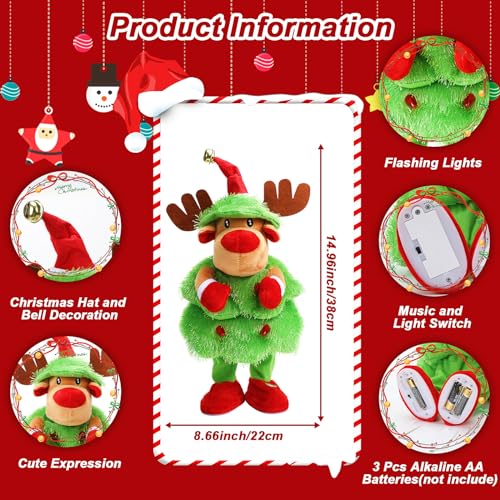 LED Musical Reindeer Stuffed Animal Plush Toy N478