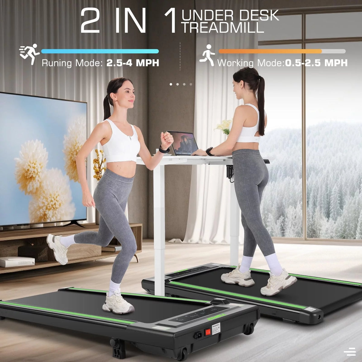 Under Desk Treadmill with Remote Control, Black H4227