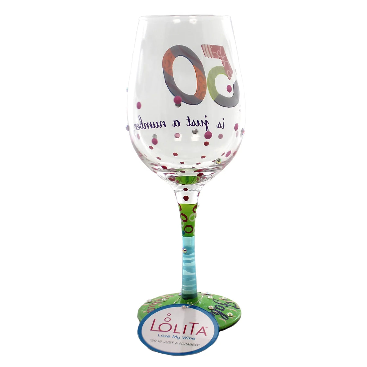 Hand Painted Wine Glass S30519